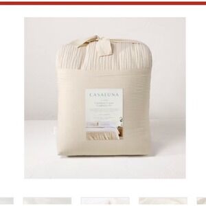 Casaluna King / California King NATURAL Textured Chambray  Comforter & Shams